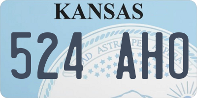 KS license plate 524AHO