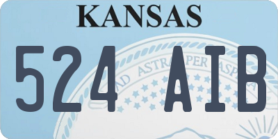 KS license plate 524AIB