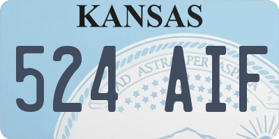 KS license plate 524AIF