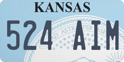 KS license plate 524AIM
