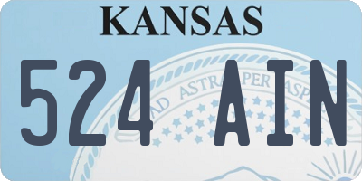 KS license plate 524AIN
