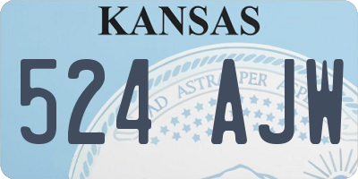 KS license plate 524AJW