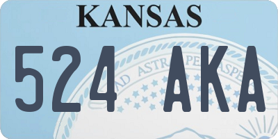 KS license plate 524AKA
