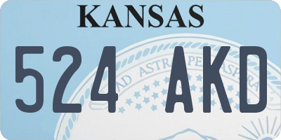 KS license plate 524AKD