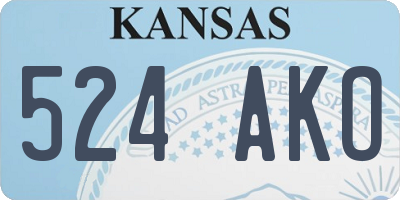 KS license plate 524AKO