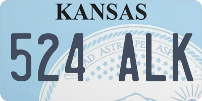 KS license plate 524ALK