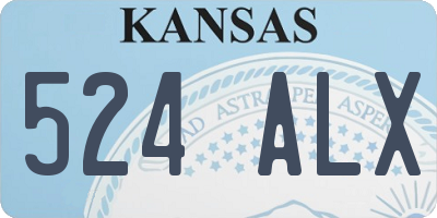 KS license plate 524ALX