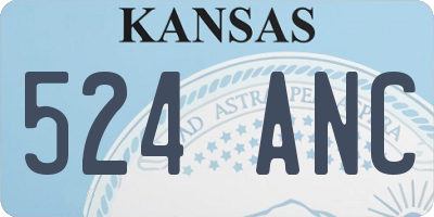 KS license plate 524ANC