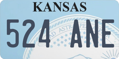 KS license plate 524ANE