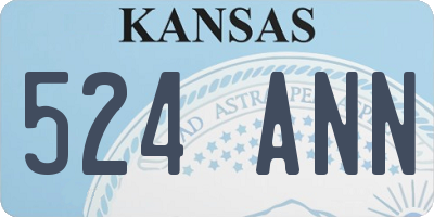 KS license plate 524ANN
