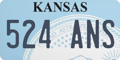 KS license plate 524ANS