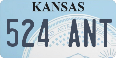 KS license plate 524ANT