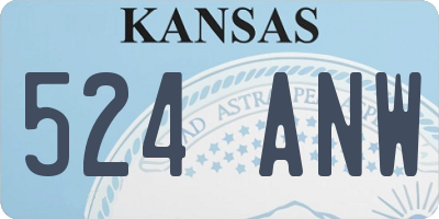 KS license plate 524ANW
