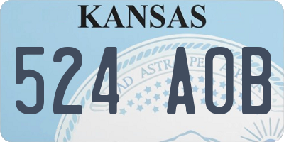 KS license plate 524AOB