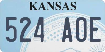 KS license plate 524AOE