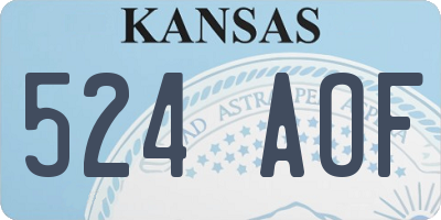 KS license plate 524AOF