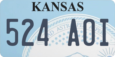 KS license plate 524AOI