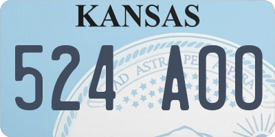 KS license plate 524AOO