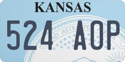 KS license plate 524AOP