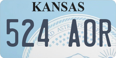 KS license plate 524AOR