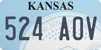 KS license plate 524AOV