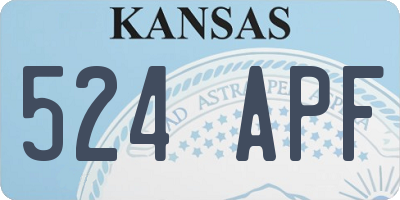 KS license plate 524APF