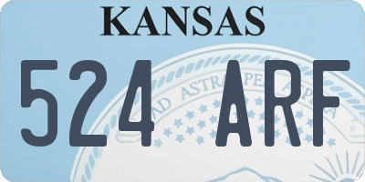 KS license plate 524ARF