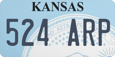 KS license plate 524ARP