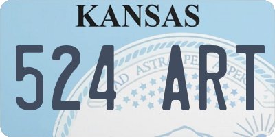 KS license plate 524ART