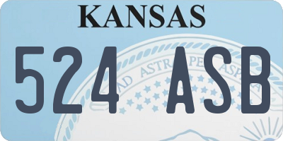 KS license plate 524ASB
