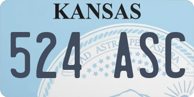 KS license plate 524ASC