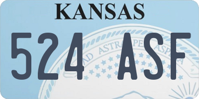 KS license plate 524ASF