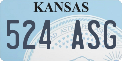 KS license plate 524ASG