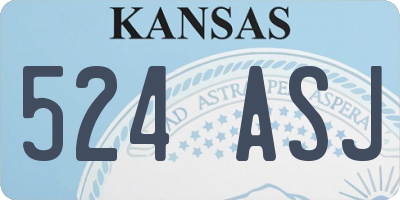 KS license plate 524ASJ