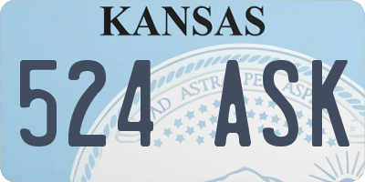 KS license plate 524ASK