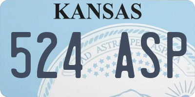 KS license plate 524ASP