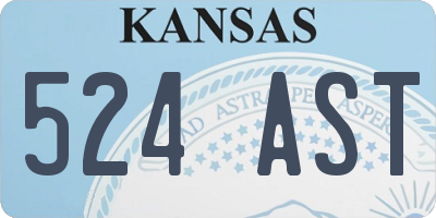 KS license plate 524AST