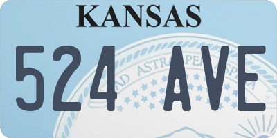 KS license plate 524AVE