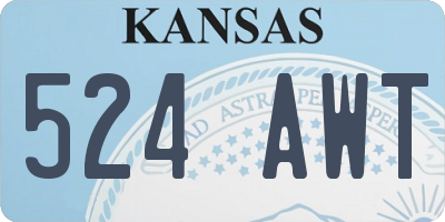 KS license plate 524AWT