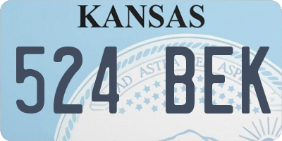KS license plate 524BEK