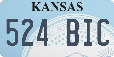 KS license plate 524BIC