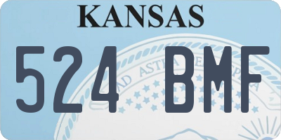 KS license plate 524BMF