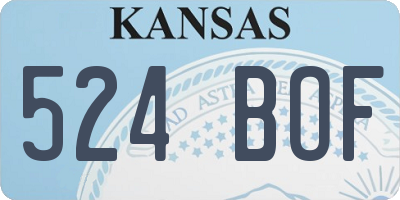 KS license plate 524BOF