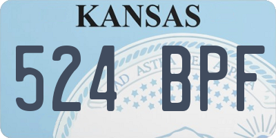 KS license plate 524BPF