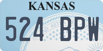 KS license plate 524BPW