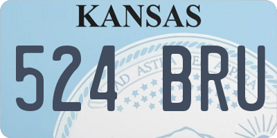 KS license plate 524BRU
