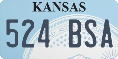 KS license plate 524BSA