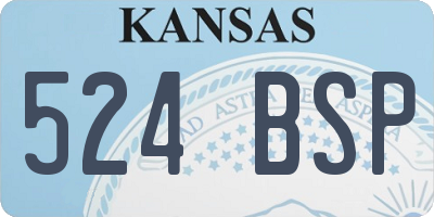 KS license plate 524BSP