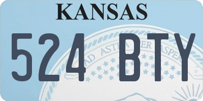 KS license plate 524BTY