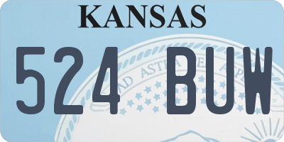 KS license plate 524BUW